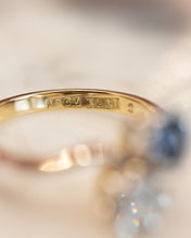 Load image into Gallery viewer, Antique 18ct & Platinum Old Cut Diamond & Sapphire Toi et Moi Ring
