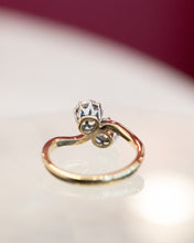 Load image into Gallery viewer, Antique 18ct & Platinum Old Cut Diamond & Sapphire Toi et Moi Ring