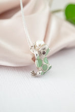 Load image into Gallery viewer, 925 Sterling Silver Gemstone Frog Pendant
