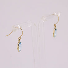 Load image into Gallery viewer, 9ct Gold Oval Checkerboard Faceted Swiss Blue Topaz Hook Earrings, Delross Design Jeweller, Brisbane Jeweller, Chermside Jeweller, Custom Jewellery