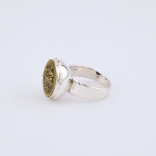 Load image into Gallery viewer, Antique Handmade Sterling Silver French Gilded Button Ring, Delross Design Jeweller, Brisbane Jeweller, Chermside Jeweller, Custom Jewellery