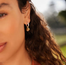 Load image into Gallery viewer, Sterling Silver & 14ct Gold Textured Bead Huggie Earrings