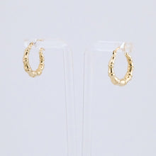 Load image into Gallery viewer, Vintage 9ct Gold Bamboo Hoop Earrings, Delross Design Jewellers