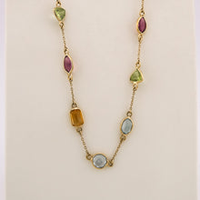 Load image into Gallery viewer, 9ct Gemstone Satellite Tourmaline, Citrine, Peridot & Topaz Necklace
