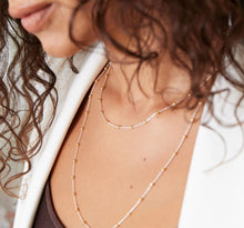 Load image into Gallery viewer, Sterling Silver & 14ct Gold Plated Beaded Chain Necklace