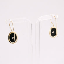 Load image into Gallery viewer, 9ct Gold Onyx &amp; Diamond Hook Earrings, Delross Design Jeweller, Brisbane Jeweller, Chermside Jeweller, Custom Jewellery