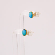 Load image into Gallery viewer, 9ct Gold Natural Solid Boulder Opal Stud Earrings, Delross Design Jeweller, Brisbane Jeweller, Chermside Jeweller, Custom Jewellery