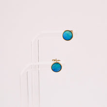 Load image into Gallery viewer, 9ct Gold Natural Solid Boulder Opal Stud Earrings, Delross Design Jeweller, Brisbane Jeweller, Chermside Jeweller, Custom Jewellery