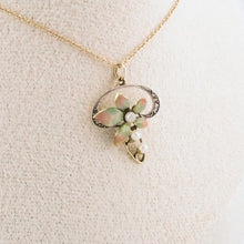 Load image into Gallery viewer, Art Nouveau Antique Diamond, Pearl, Delross Design Jeweller, Brisbane Jeweller, Chermside Jeweller, Custom Jewellery and Gold Floral Pendant