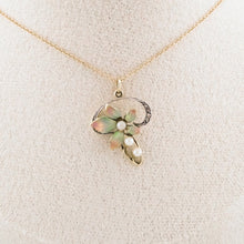 Load image into Gallery viewer, Art Nouveau Antique Diamond, Pearl, Delross Design Jeweller, Brisbane Jeweller, Chermside Jeweller, Custom Jewellery and Gold Floral Pendant