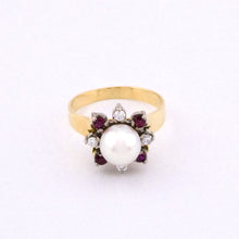 Load image into Gallery viewer, Delross Design Jeweller, Brisbane Jeweller, Chermside Jeweller, Custom Jewellery, 18ct Gold, Diamond, Pearl, Ruby Ring