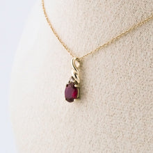 Load image into Gallery viewer, 9ct Gold Synthetic Ruby & Diamond Pendant