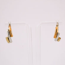 Load image into Gallery viewer, 9ct Yellow, Rose & White Gold Hoop Earrings, Delross Design Jeweller, Brisbane Jeweller, Chermside Jeweller, Custom Jewellery