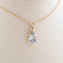 Load image into Gallery viewer, 9ct Gold Topaz & Diamond Pendant, Delross Design Jeweller, Brisbane Jeweller, Chermside Jeweller, Custom Jewellery