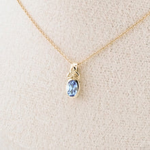 Load image into Gallery viewer, 9ct Gold Swiss Blue Topaz Celtic Pendant, Delross Design Jeweller, Brisbane Jeweller, Chermside Jeweller, Custom Jewellery