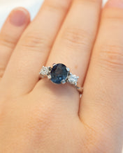 Load image into Gallery viewer, 14ct White Gold Blue Spinel &amp; Diamond Ring
