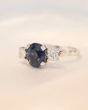 Load image into Gallery viewer, 14ct White Gold Blue Spinel &amp; Diamond Ring