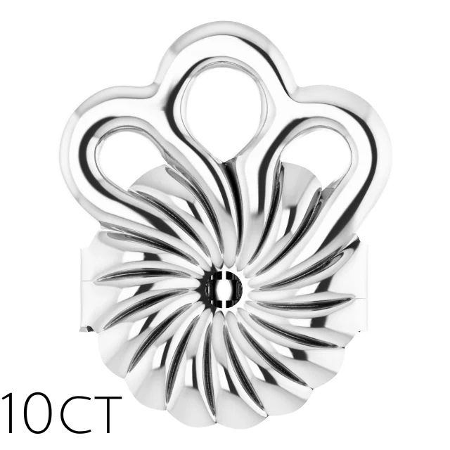 10ct White Gold Stabiliser Earring Backs (Pair)