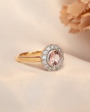 Load image into Gallery viewer, 18ct Yellow Gold &amp; Platinum Malaia Garnet &amp; Diamond Ring