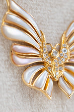 Load image into Gallery viewer, 18ct yellow gold mother of pearl butterfly on 18ct yellow gold chain at Delross Design Jewellers