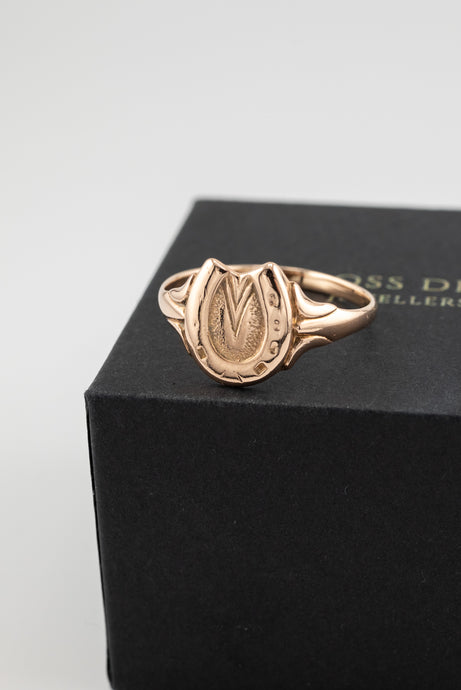 Antique Horseshoe Ring 9ct Rose Gold Delross Design Jewellers 1