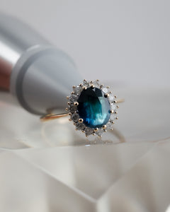 9ct Australian Sapphire and Diamond Ring Pre Owned Delross Design Jewellers