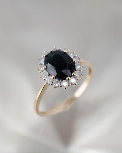 9ct Australian Sapphire and Diamond Ring Pre Owned Delross Design Jewellers