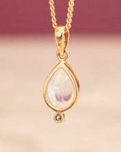 Load image into Gallery viewer, 9ct Yellow Gold Natural Cabochon Cut Moonstone &amp; Diamond Pendant