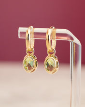 Load image into Gallery viewer, 9ct Yellow Gold Natural Peridot Huggie Earrings