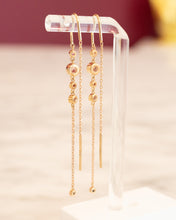 Load image into Gallery viewer, 9ct Yellow Gold Multicoloured Natural Gemstone Thread Earrings