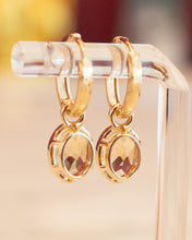 Load image into Gallery viewer, 9ct Yellow Gold Natural Citrine Huggie Earrings