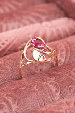 Load image into Gallery viewer, 9ct Yellow Gold Vintage Red Paste Ring Delross Design Jewellers