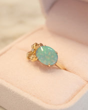Load image into Gallery viewer, 9ct Yellow Gold Solid White Crystal Australian Opal &amp; Diamond Ring