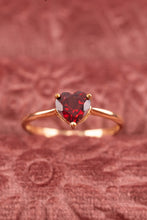 Load image into Gallery viewer, 9ct gold heart shaped almandine garnet solitaire ring Delross Design Jewellers 