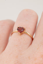 Load image into Gallery viewer, 9ct gold heart shaped almandine garnet solitaire ring Delross Design Jewellers 