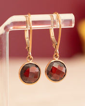 Load image into Gallery viewer, 9ct Rose Gold Garnet Earrings