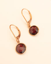 Load image into Gallery viewer, 9ct Rose Gold Garnet Earrings