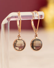 Load image into Gallery viewer, 9ct Rose Gold Smokey Quartz Earrings