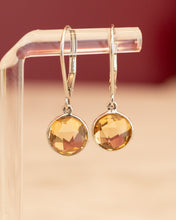Load image into Gallery viewer, 9ct White Gold Citrine Earrings