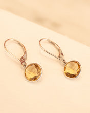 Load image into Gallery viewer, 9ct White Gold Citrine Earrings
