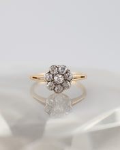 Load image into Gallery viewer, Antique Daisy Ring Old European Cut Diamonds Flower Ring Delross Design Jewellers 18ct Gold