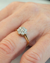 Load image into Gallery viewer, Antique Daisy Ring Old European Cut Diamonds Flower Ring Delross Design Jewellers 18ct Gold