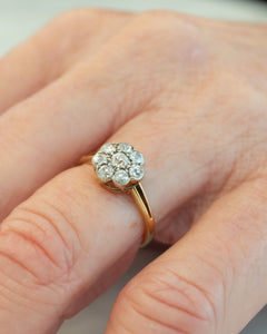 Antique Daisy Ring Old European Cut Diamonds Flower Ring Delross Design Jewellers 18ct Gold