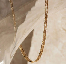 Load image into Gallery viewer, 14ct Yellow Gold Plated Double Strand Curb &amp; Mirror Link Bracelet