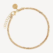 Load image into Gallery viewer, 14ct Yellow Gold Plated Double Strand Curb &amp; Mirror Link Bracelet