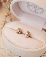 Load image into Gallery viewer, 9ct Rose Gold Morganite &amp; Diamond Stud Earrings