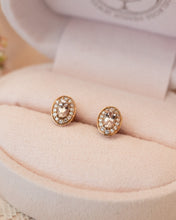 Load image into Gallery viewer, 9ct Rose Gold Morganite &amp; Diamond Stud Earrings