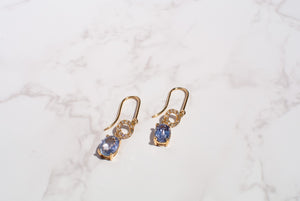 9ct Gold Tanzanite Diamond Drop Earrings, Delross Design Jewellers, Custom Jewellers, Chermside West Jewellers