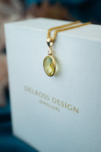 Load image into Gallery viewer, 9ct Gold Lemon Quartz &amp; Diamond Pendant, Delross Design Jeweller, Brisbane Jeweller, Chermside Jeweller, Custom Jewellery 