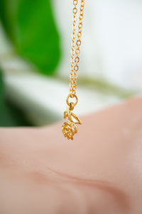 9ct Gold Solid Rose Pendant Charm, Delross Design Jeweller, Brisbane Jeweller, Chermside Jeweller, Custom Jewellery